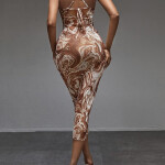 Long Abstract Ripple Print Dress