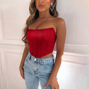 Velvet Corset Crop Top