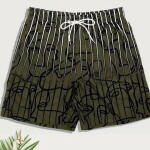 Men Abstract Print Shorts